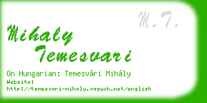mihaly temesvari business card