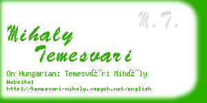 mihaly temesvari business card